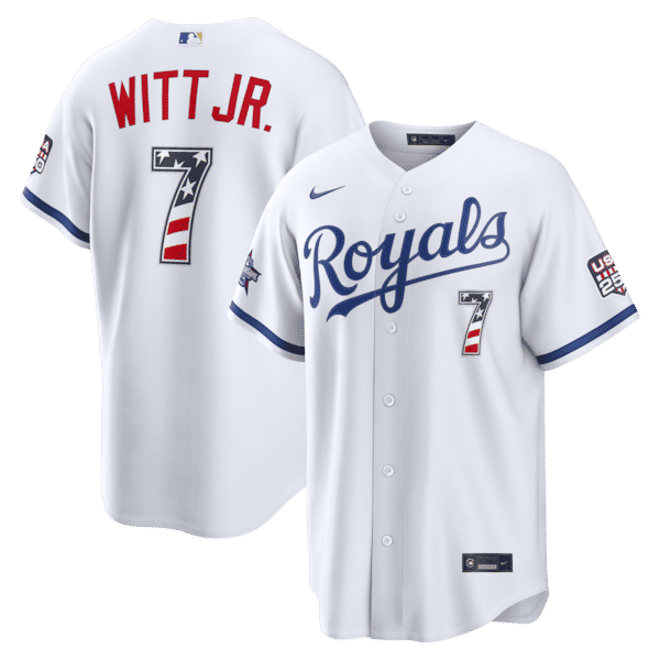 Custom Bobby Witt Jr. Kansas City Royals 2026 All-Star Edition Stars & Stripes Stadium Jersey White