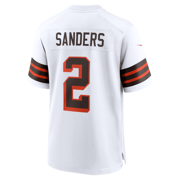 Custom Shedeur Sanders Cleveland Browns Alternate Game Jersey White