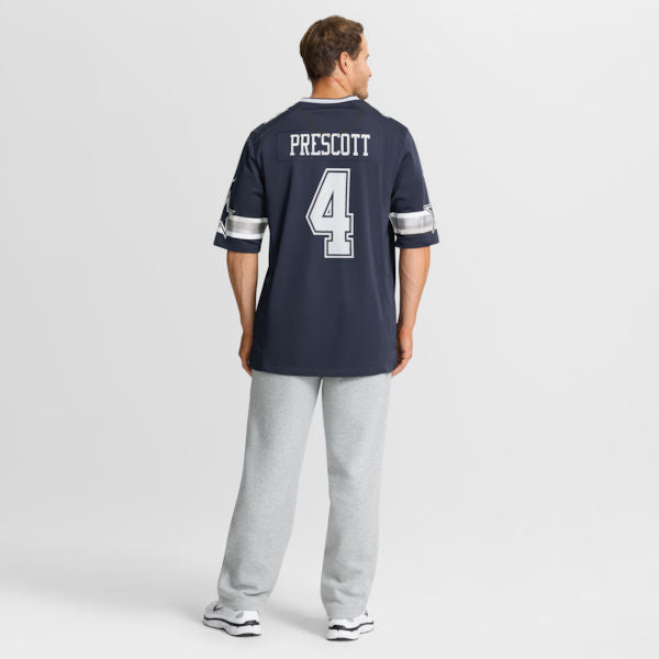 Custom Dak Prescott Dallas Cowboys Game Team Jersey Navy