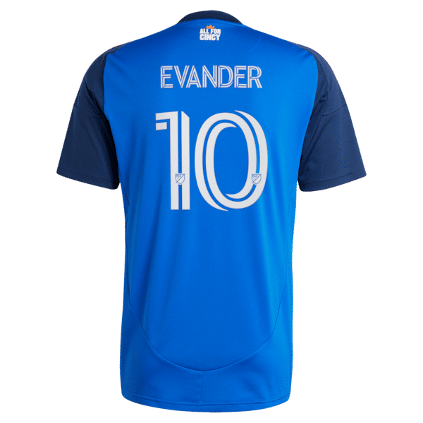 Customized Evander da Silva Ferreira FC Cincinnati 2025 Orange and Blue Legacy Kit Replica Jersey Blue