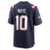 Custom Drake Maye New England Patriots Game Jersey Navy
