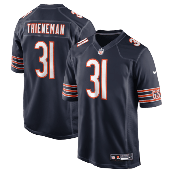 Custom Dillon Thieneman Chicago Bears 2026 NFL Draft Game Jersey Navy