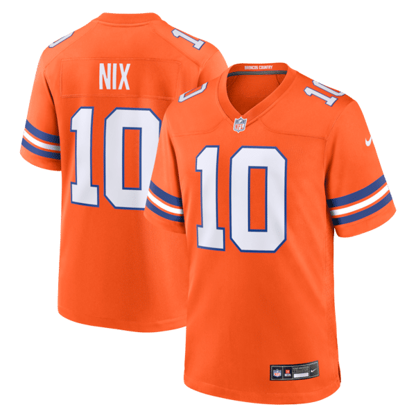 Custom Bo Nix Denver Broncos Mile High Collection 1977 Throwback Game Jersey Orange