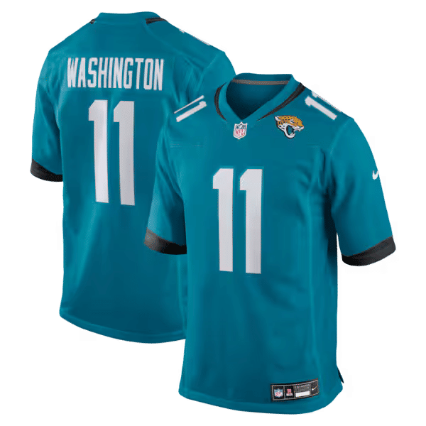 Custom Parker Washington Jacksonville Jaguars Game Jersey Teal
