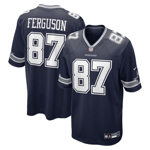 Custom Jake Ferguson Dallas Cowboys Team Game Jersey Navy