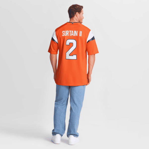 Custom Patrick Surtain II Denver Broncos Team Game Jersey Orange