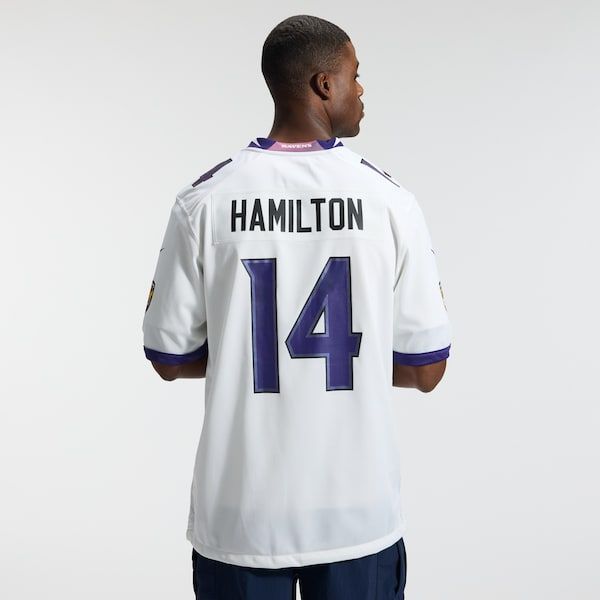 Custom Kyle Hamilton Baltimore Ravens Game Jersey White