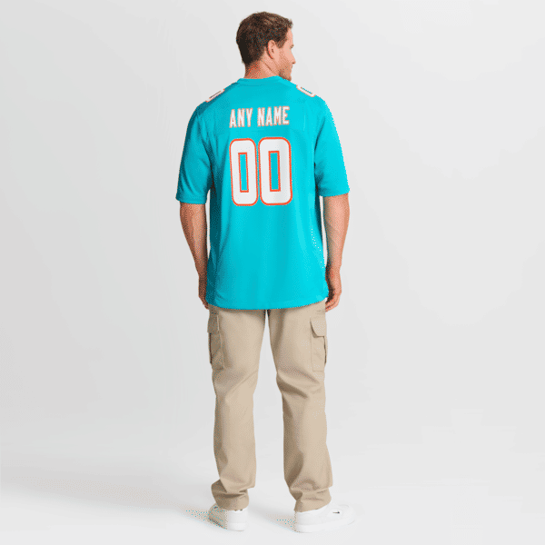 Custom Miami Dolphins Custom Game Jersey Aqua