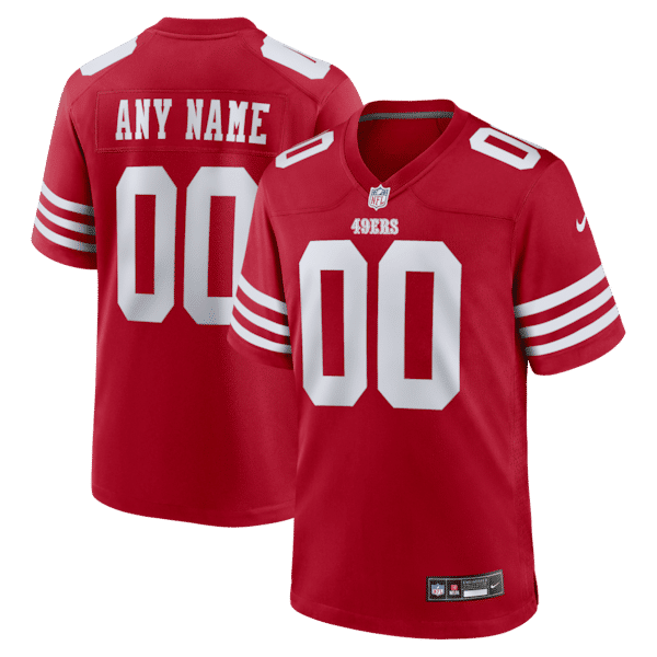 Custom San Francisco 49ers Custom Game Jersey Scarlet