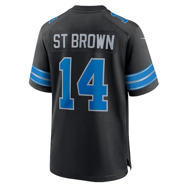 Custom Amon-Ra St. Brown Detroit Lions Alternate Game Jersey Black