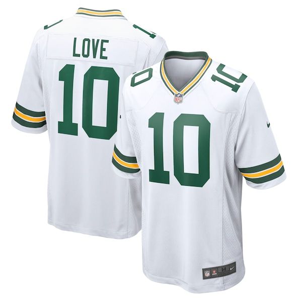 Custom Jordan Love Green Bay Packers Game Jersey White
