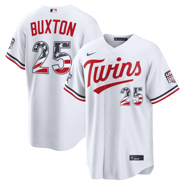 Custom Byron Buxton Minnesota Twins 2026 All-Star Edition Stars & Stripes White Stadium Jersey