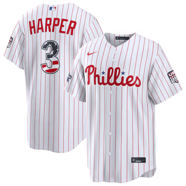 Custom Bryce Harper Philadelphia Phillies 2026 All-Star Game White Stadium Jersey