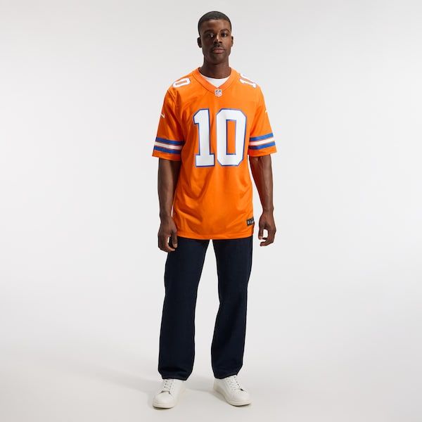 Custom Bo Nix Denver Broncos Mile High Collection 1977 Throwback Game Jersey Orange