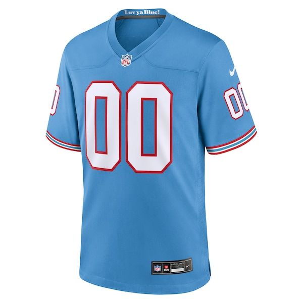 Custom Tennessee Titans Oilers Throwback Custom Game Jersey Light Blue