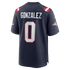 Custom Christian Gonzalez New England Patriots Game Jersey Navy