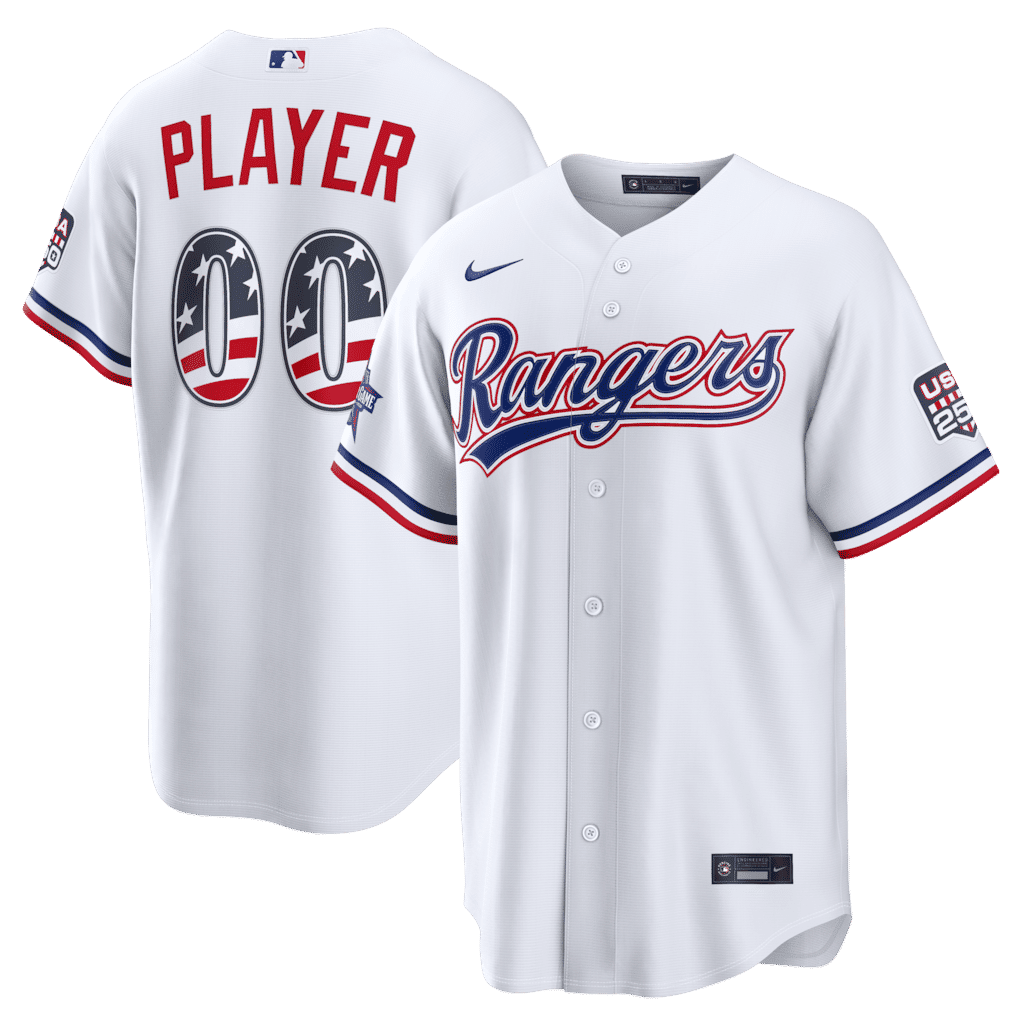 Custom Texas Rangers 2026 All-Star Edition Stars & Stripes Stadium Pick-A-Player Jersey White