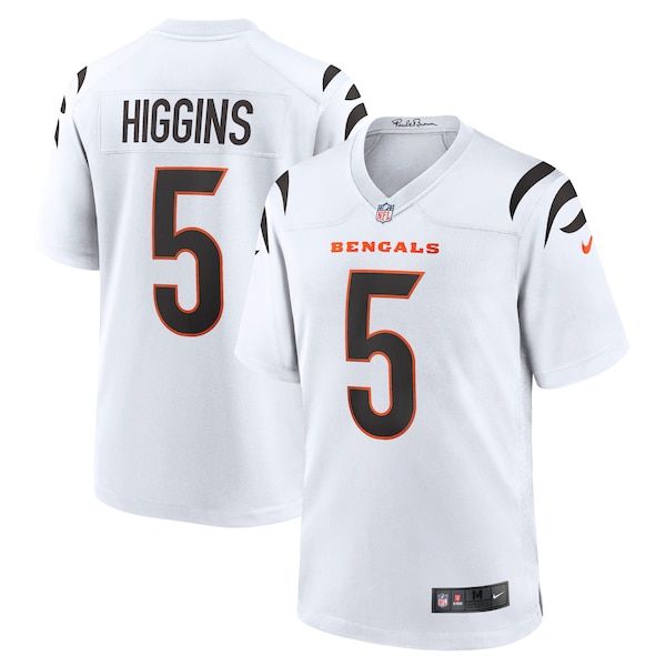 Custom Tee Higgins Cincinnati Bengals Game Jersey White