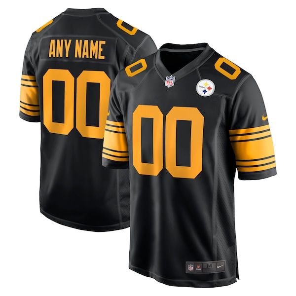 Custom Pittsburgh Steelers Custom Game Jersey Black