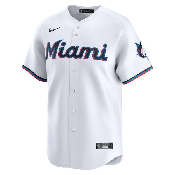 Custom Miami Marlins Home Limited Custom Jersey White
