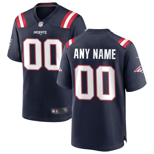 Custom New England Patriots Custom Game Jersey Navy