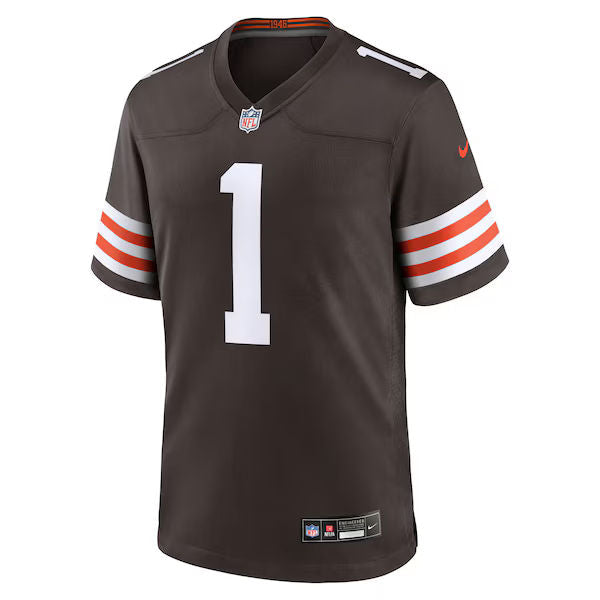 Custom KC Concepcion Cleveland Browns 2026 NFL Draft First Round Pick No. 24 Game Jersey Brown