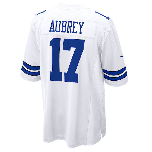 Custom Brandon Aubrey Dallas Cowboys Game Jersey White