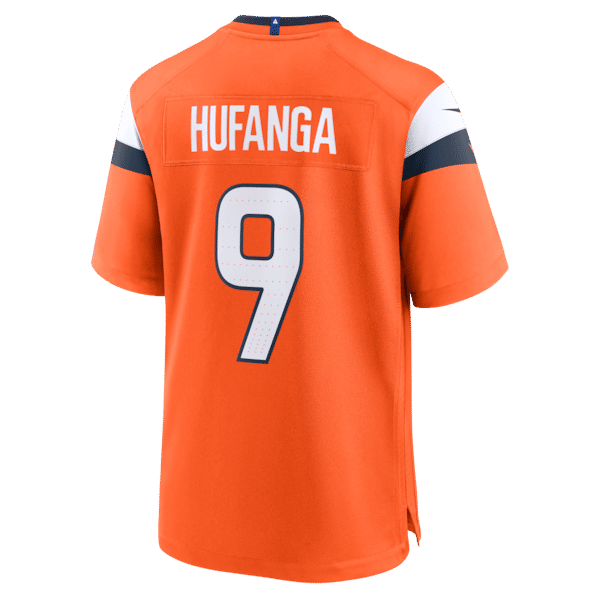 Custom Talanoa Hufanga Denver Broncos Game Jersey Orange
