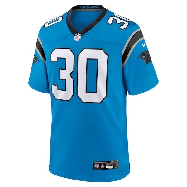 Custom Chuba Hubbard Carolina Panthers Alternate Game Jersey Blue