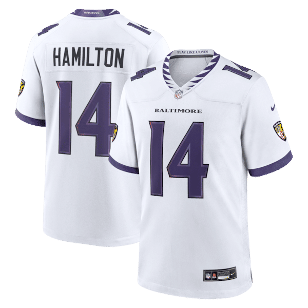 Custom Kyle Hamilton Baltimore Ravens Game Jersey White
