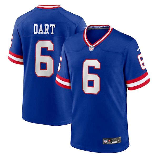 Custom Jaxson Dart New York Giants Alternate 2 Classic Game Jersey Royal