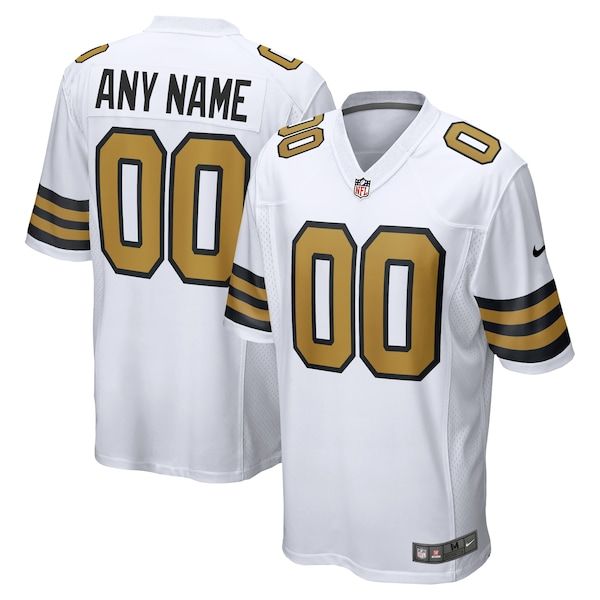 Custom New Orleans Saints Alternate Custom Game Jersey White