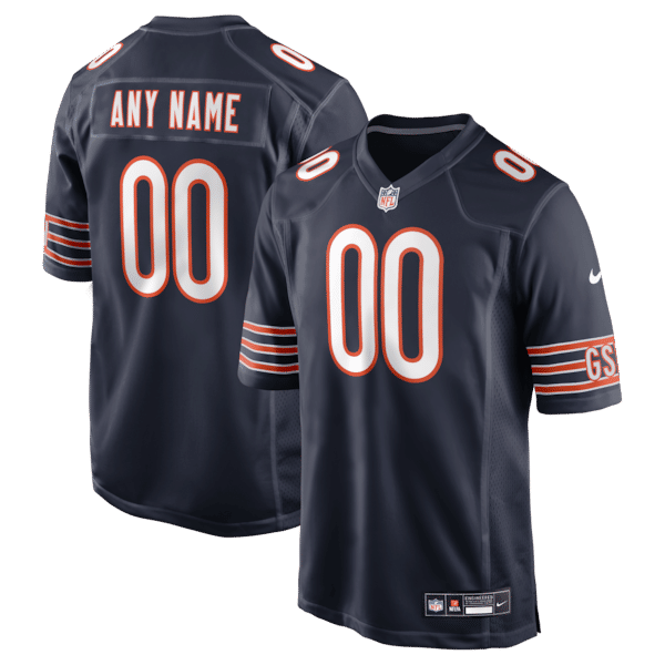 Custom Chicago Bears Custom Game Jersey Navy