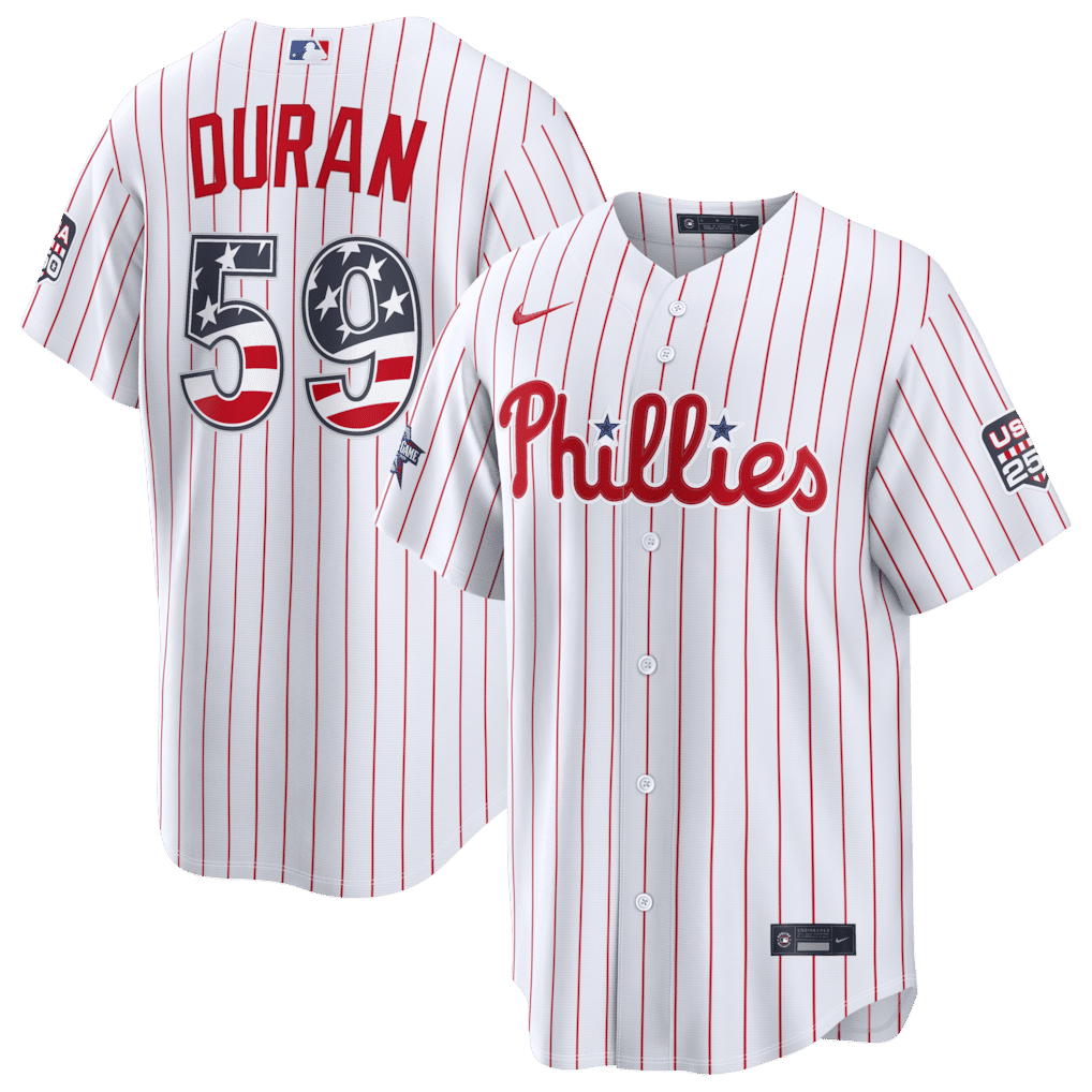 Custom Jhoan Duran Philadelphia Phillies 2026 All-Star Game Stars & Stripes Stadium Jersey White