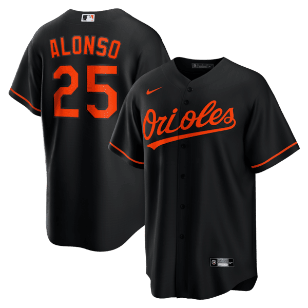 Custom Pete Alonso Baltimore Orioles Alternate Replica Jersey Black