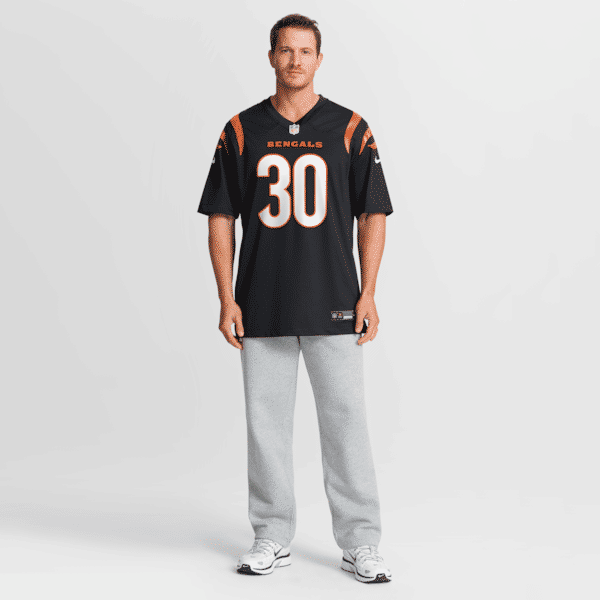 Custom Chase Brown Cincinnati Bengals Game Jersey Black