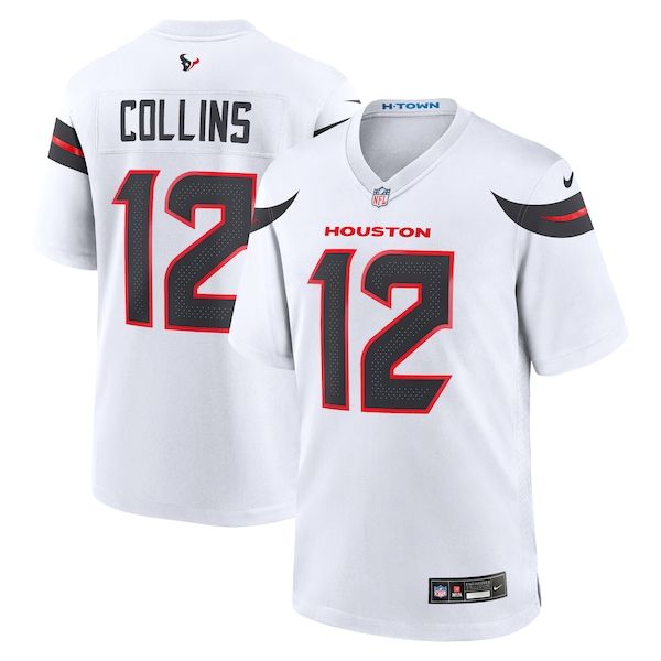 Custom Nico Collins Houston Texans Game Jersey White