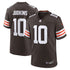 Custom Quinshon Judkins Cleveland Browns 2025 NFL Draft Game Jersey Brown