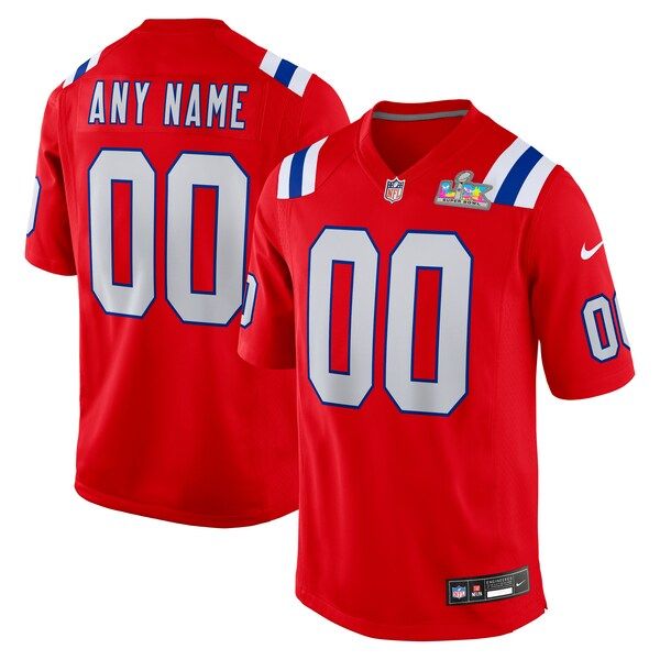 Custom New England Patriots Custom Game Jersey Red