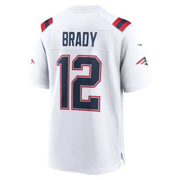 Custom Tom Brady New England Patriots Retired Game Jersey White
