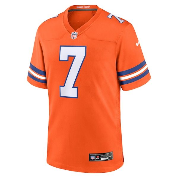 Custom John Elway Denver Broncos Mile High Collection 1977 Throwback Retired Player Game Jersey Orange