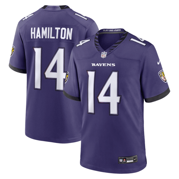 Custom Kyle Hamilton Baltimore Ravens Game Jersey Purple