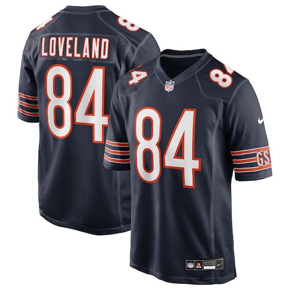 Custom Colston Loveland Chicago Bears Game Jersey Navy