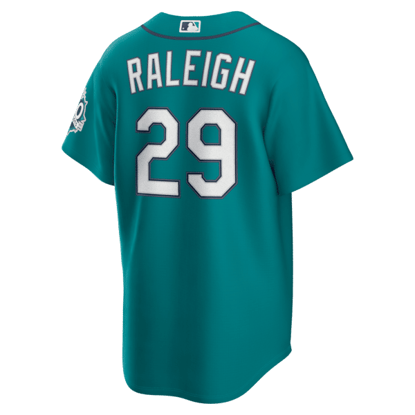 Custom Cal Raleigh Seattle Mariners Alternate 50th Season Patch Stadium Jersey Teal