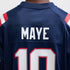 Custom Drake Maye New England Patriots Game Jersey Navy