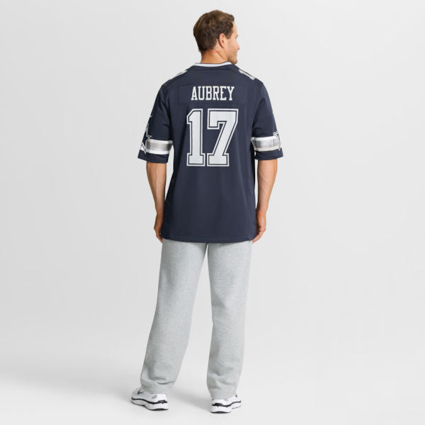 Custom Brandon Aubrey Dallas Cowboys Team Game Jersey Navy