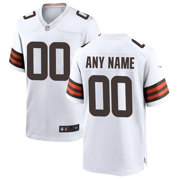 Custom Custom Cleveland Browns Game Jersey White