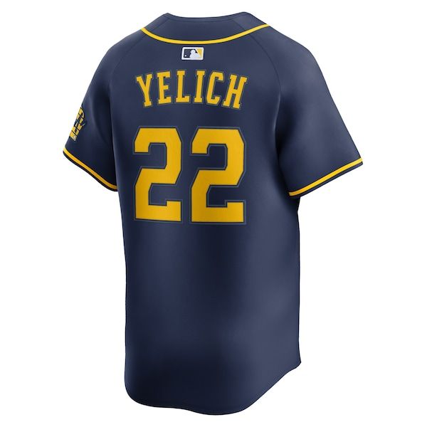 Custom Christian Yelich Milwaukee Brewers Alternate Limited Jersey Navy