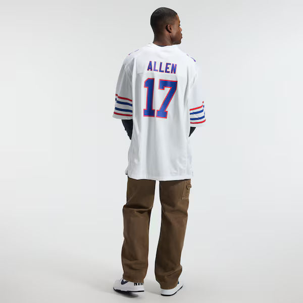 Custom Josh Allen Buffalo Bills Alternate Game Jersey White