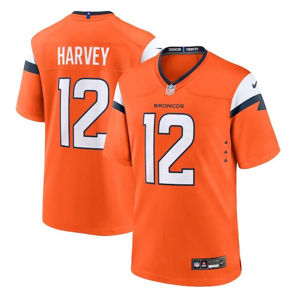 Custom RJ Harvey Denver Broncos Game Jersey Orange